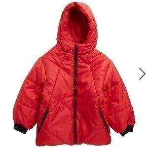 NEW URBAN REPUBLIC Red Quilted Hooded Puffer Jacket
